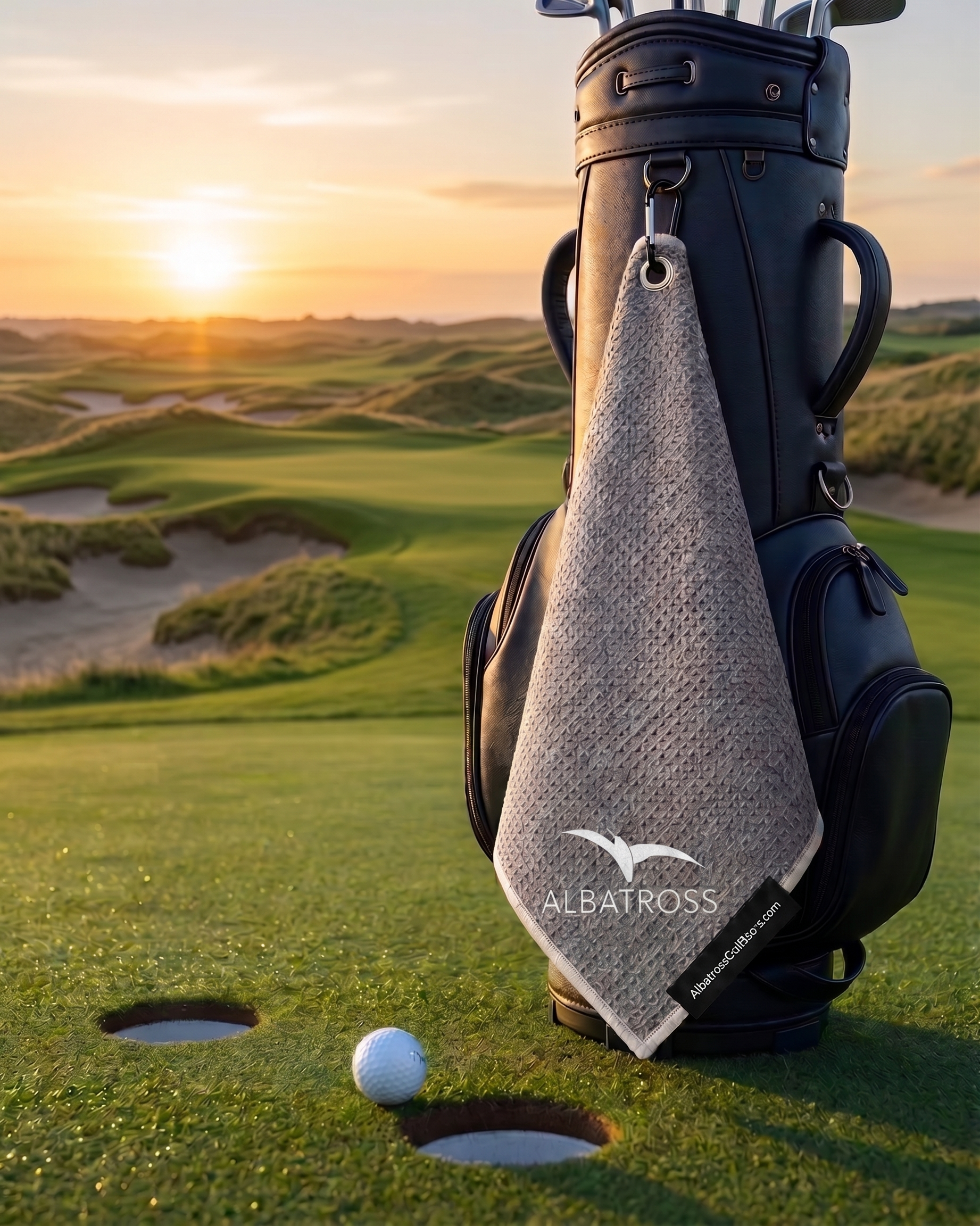 Magnetic Golf Towel Grey Grey Trim (1)