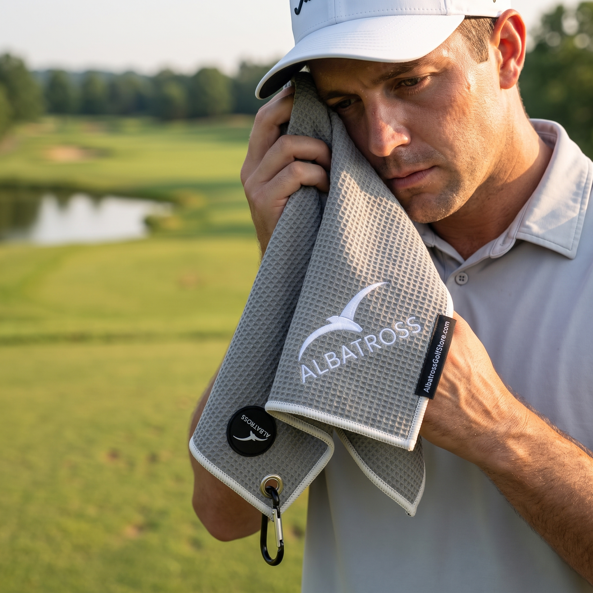 Magnetic Golf Towel Grey Grey Trim (2)