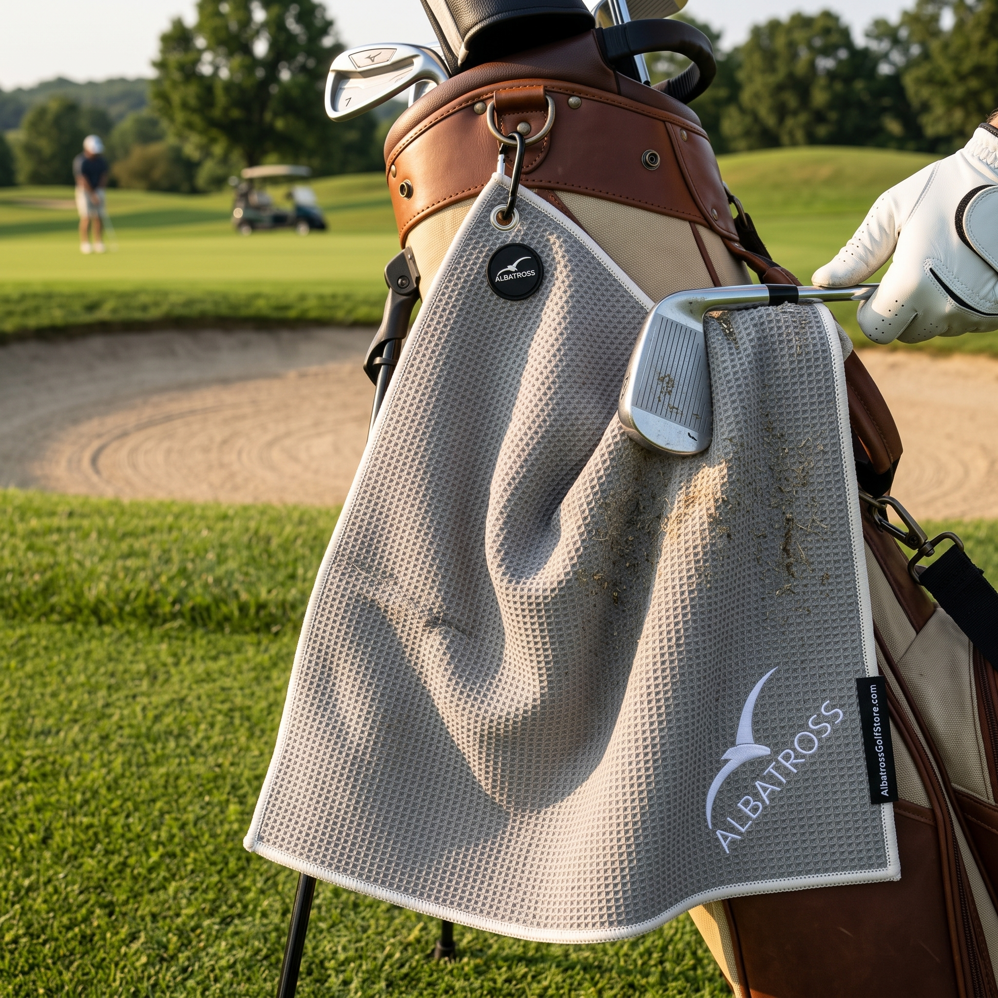 Magnetic Golf Towel Grey Grey Trim (3)